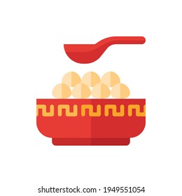 Tangyuan Flat Icon Logo Illustration Vector Isolated. Chinese Food and Restaurant Icon-Set. Suitable for Web Design, Logo, App, and Upscale Your Business.