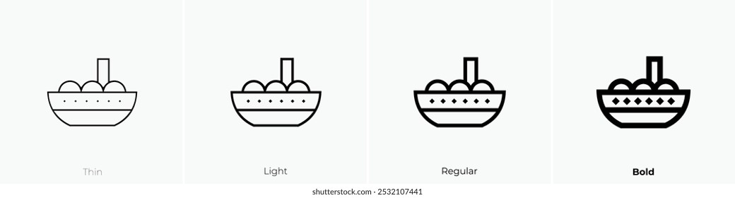 tangyuan icon. Thin, Light Regular And Bold style design isolated on white background