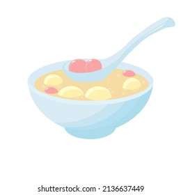 TangYuan vector stock illustration. Rice balls. dessert. Isolated on a white background.