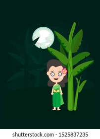 The Tani Ghost  standing on Background vector
