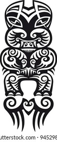 Taniwha the monster. Maori styled tattoo design. Vector illustration.