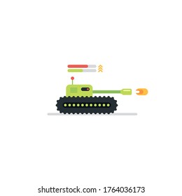 Tank for 2D game. Stock vector Illustration.