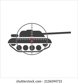 tank aiming icon. Vector image isolated on white background