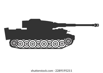 Tank armed icon. War machine flat symbol vector ilustration.