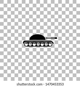 Tank army. Black flat icon on a transparent background. Pictogram for your project