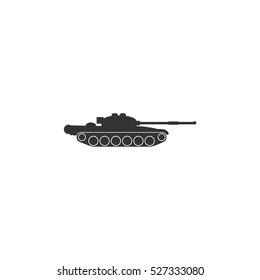Tank army icon flat. Illustration isolated vector sign symbol