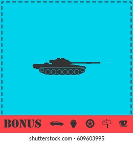 Tank army icon flat. Simple vector symbol and bonus icon