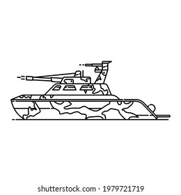 tank boat for military line style