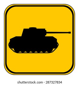 Tank button on white background. Vector illustration.