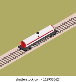 Tank car for gas and oil isometric