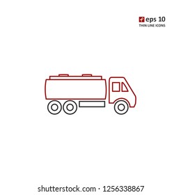 Tank car - vector thin line icon on white background. Symbol for web, infographics, print design and mobile UX/UI kit. Vector illustration, EPS10.