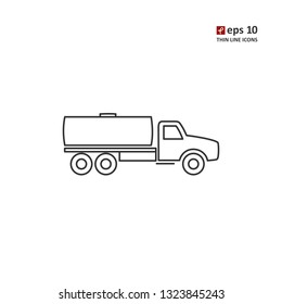 Tank car - vector thin line icon on white background. Symbol for web, infographics, print design and mobile UX/UI kit. Vector illustration, EPS10.