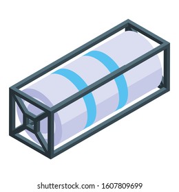 Tank cargo container icon. Isometric of tank cargo container vector icon for web design isolated on white background