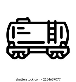 vector de icono de la línea de transporte de tanques. señal de carro de tanque. símbolo de contorno aislado ilustración negra