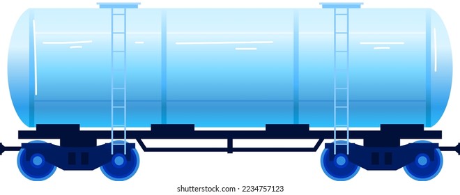 Cisterna de tanque aislada en la ilustración vectorial blanca. Contenedor con líquido, icono de la industria química. Reserva de almacenamiento azul con aceite natural, gasolina