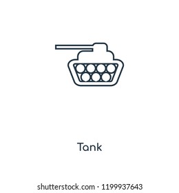 Tank concept line icon. Linear Tank concept outline symbol design. This simple element illustration can be used for web and mobile UI/UX.