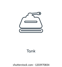 Tank concept line icon. Linear Tank concept outline symbol design. This simple element illustration can be used for web and mobile UI/UX.