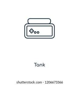 Tank concept line icon. Linear Tank concept outline symbol design. This simple element illustration can be used for web and mobile UI/UX.