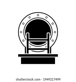 Tank cover for access of confined space work entry icon and symbol.