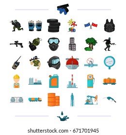 tank, crane, pump and other web icon in black style.weapon, play, paint icons in set collection.