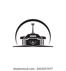tank fighter plane icon vector logo illustration design