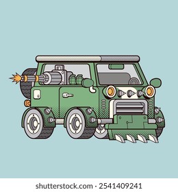 Um tanque cheio de armas