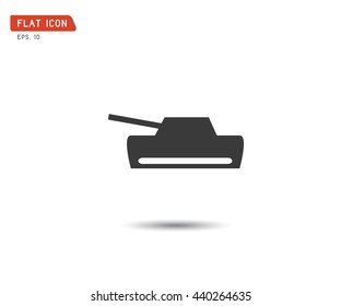 Tank Flat icon, logo Military army, vector illustration