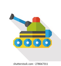tank flat icon with long shadow