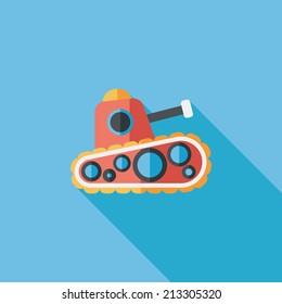 Tank flat icon with long shadow,eps10