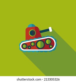 Tank flat icon with long shadow,eps10