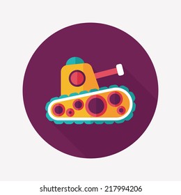 Tank flat icon with long shadow,eps10