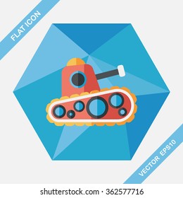 Tank flat icon with long shadow,eps10