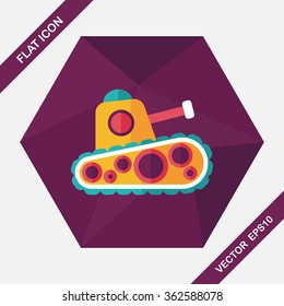 Tank flat icon with long shadow,eps10