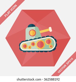 Tank flat icon with long shadow,eps10