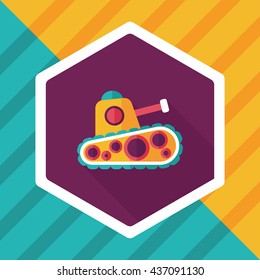 Tank flat icon with long shadow,eps10