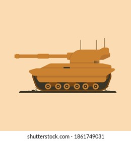 Tank flat vector icon illustration. Military tank