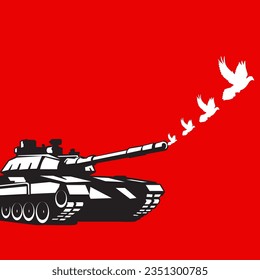 Tank, Freedom graphic design poster, vector illustration