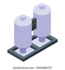 Tank gas energy icon isometric vector. Biogas sector pump. Bio plant industry