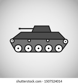 Tank. Graphic template. Vector illustration.