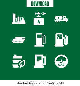 tank icon. 9 tank vector set. war tank, fuel, gas station and gas level icons for web and design about tank theme