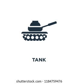 Tank icon. Black filled vector illustration. Tank symbol on white background. Can be used in web and mobile.