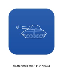 Tank icon blue vector isolated on white background