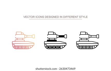 Diseño de icono de tanque con fondo blanco