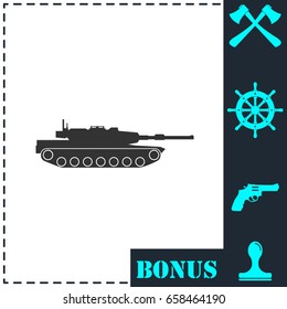 Tank icon flat. Simple vector symbol and bonus icon