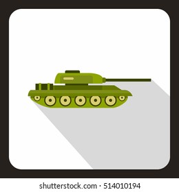 Tank icon in flat style with long shadow vector illustration