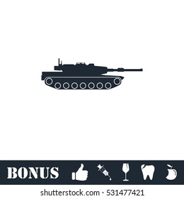 Tank icon flat. Vector illustration symbol and bonus pictogram