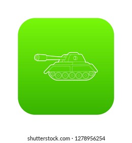 Tank icon green vector isolated on white background