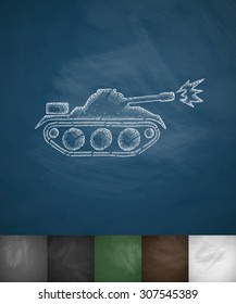 tank icon. Hand drawn vector illustration. Chalkboard Design