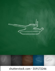 tank icon. Hand drawn vector illustration. Chalkboard Design