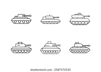 tank icon line art vector illustration